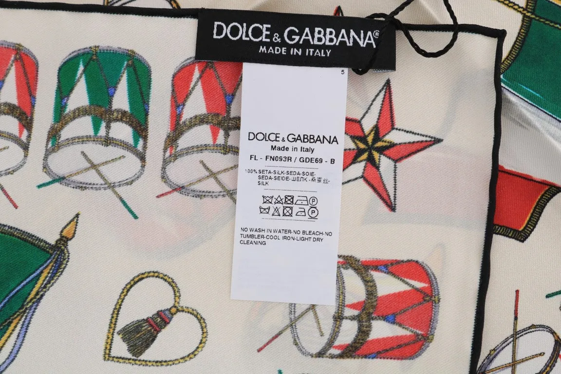 Silk Multicolor Italian Drum Scarf