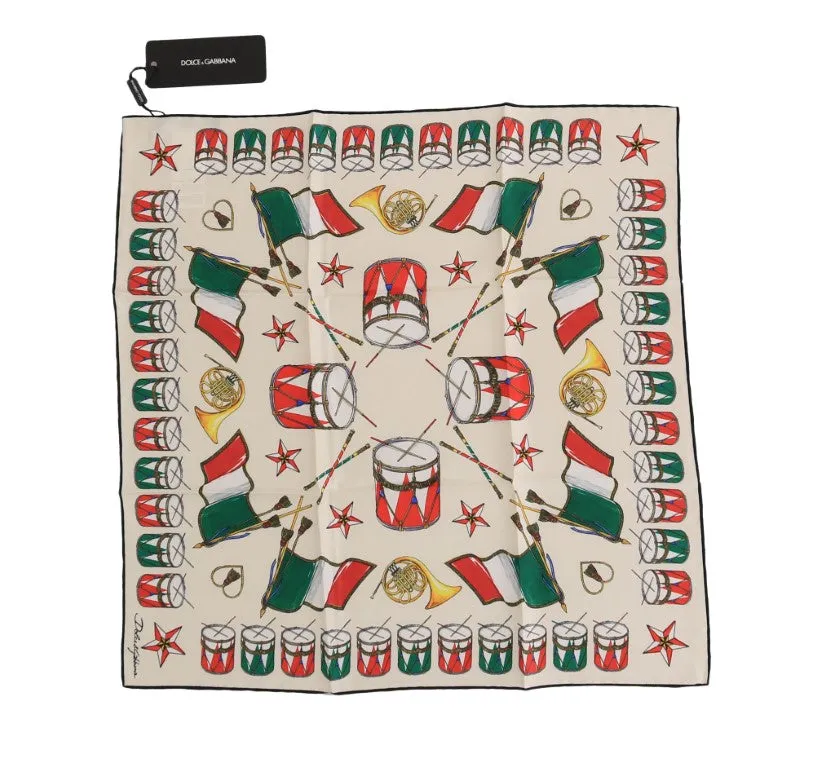 Silk Multicolor Italian Drum Scarf