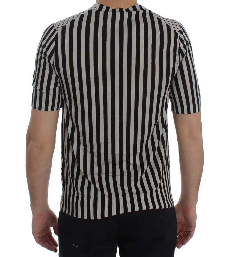 Silver Black Silk Pullover T-shirt