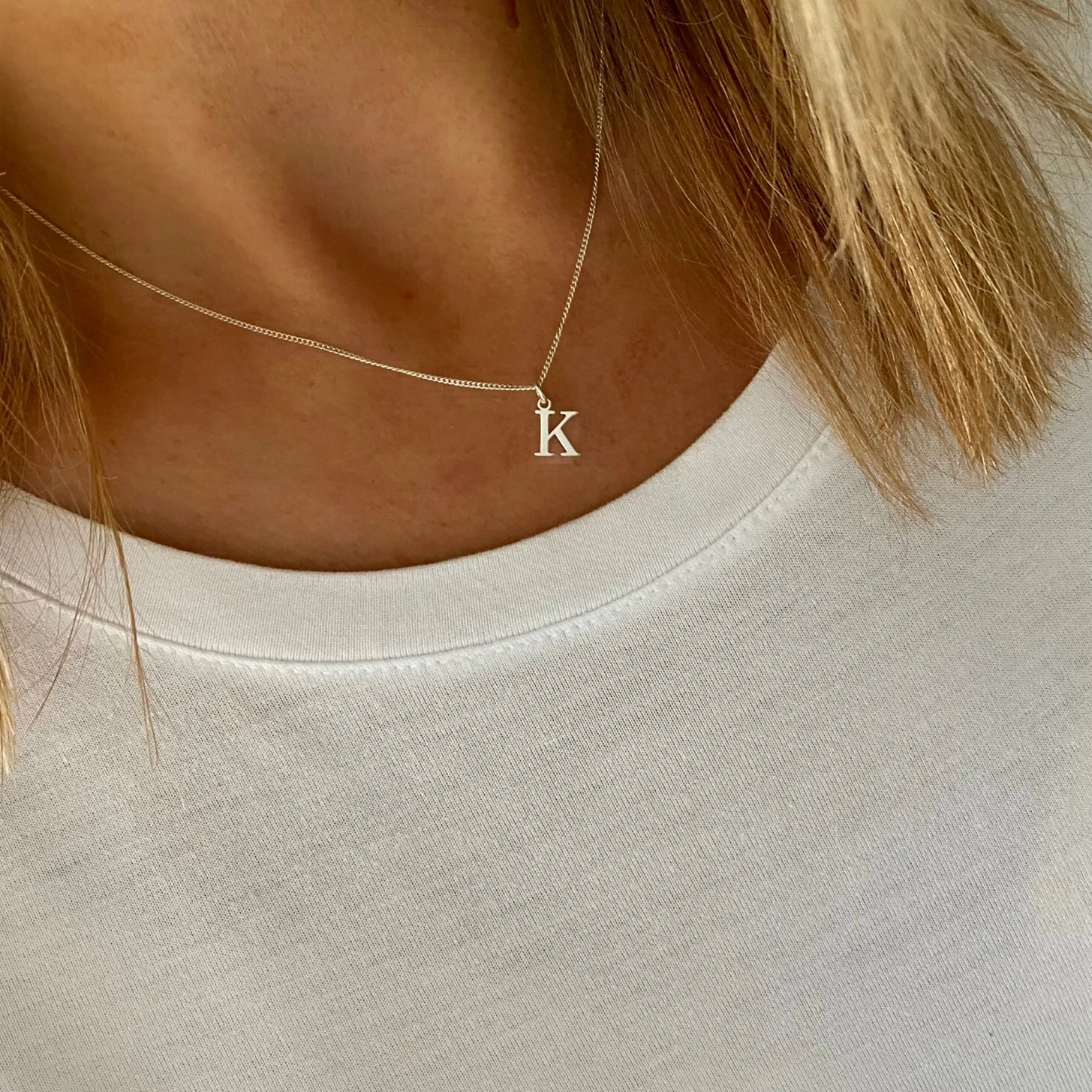 Silver Initial Necklace