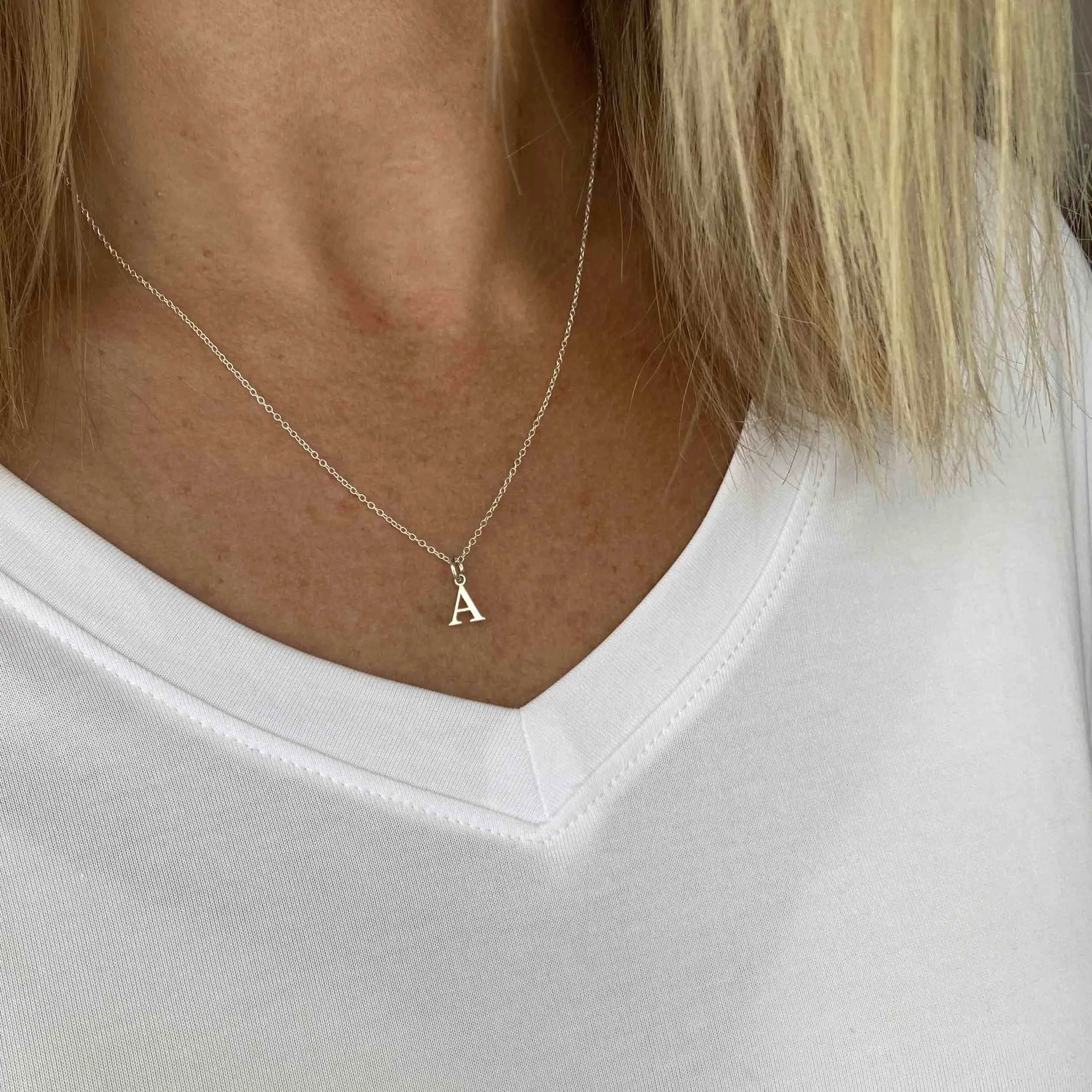 Silver Initial Necklace