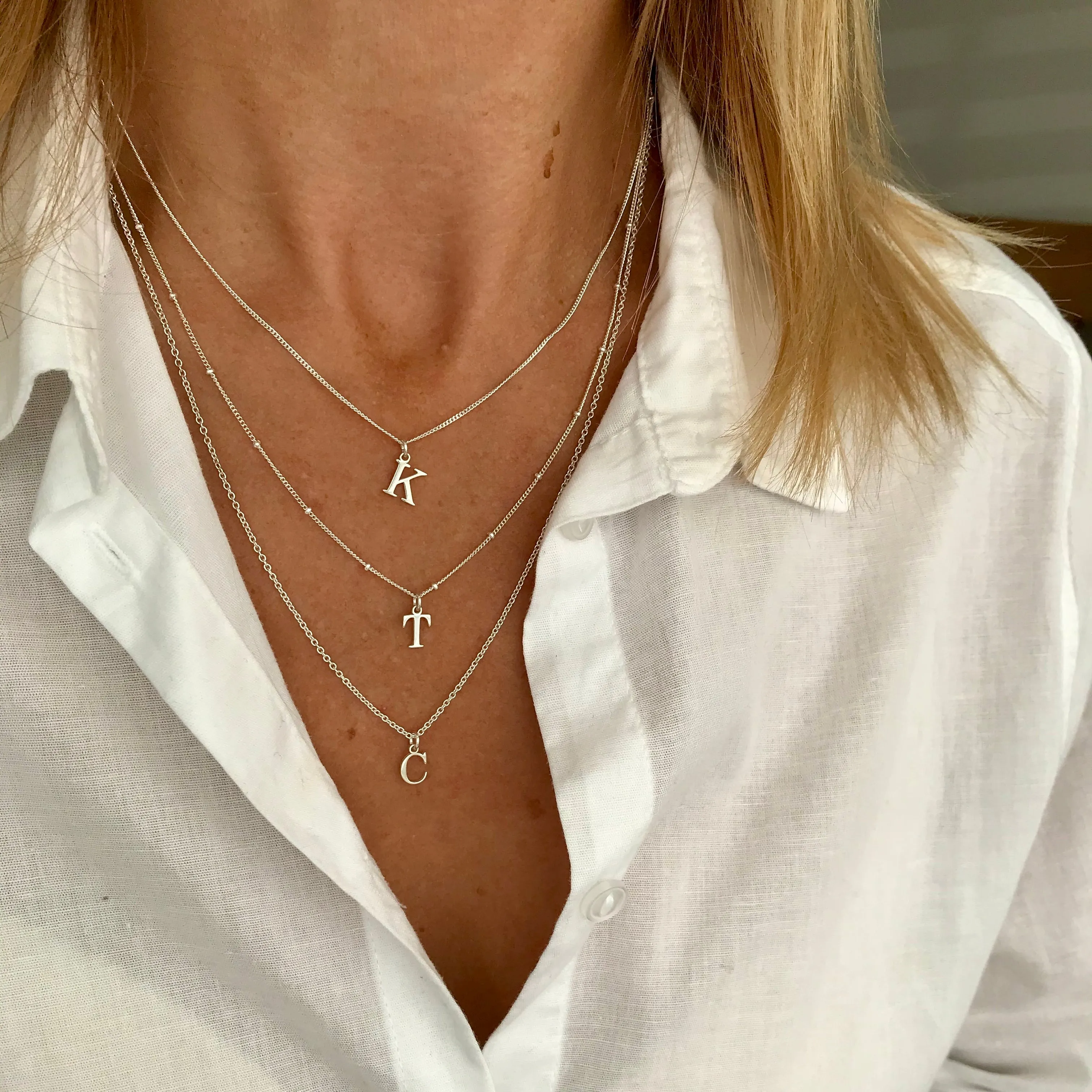 Silver Initial Necklace