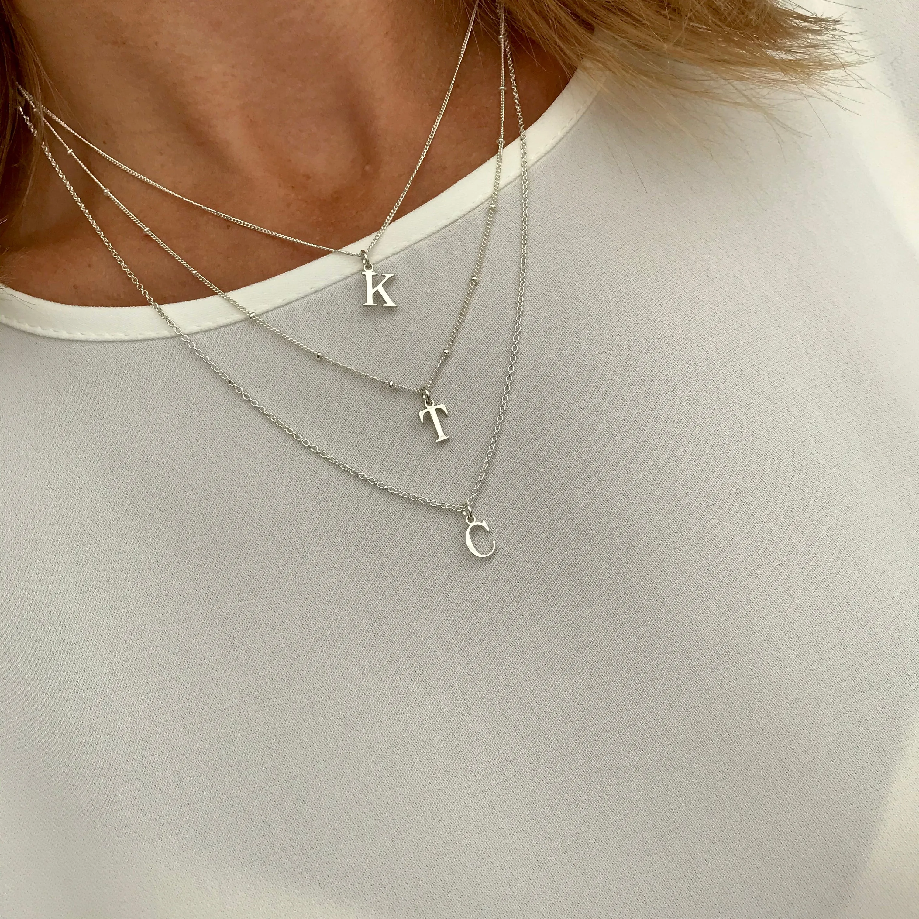 Silver Initial Necklace