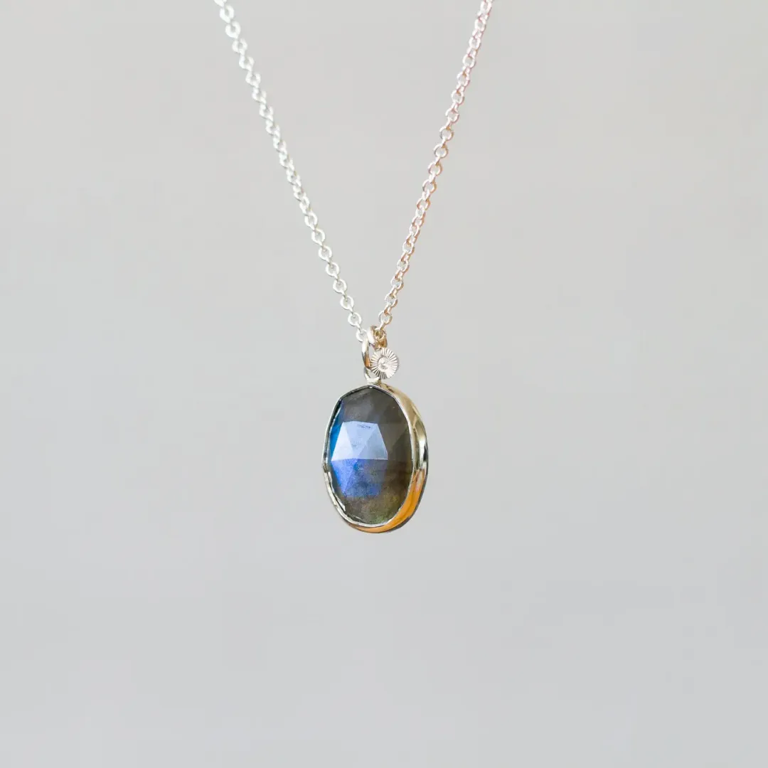 Silver Labradorite Theia Necklace