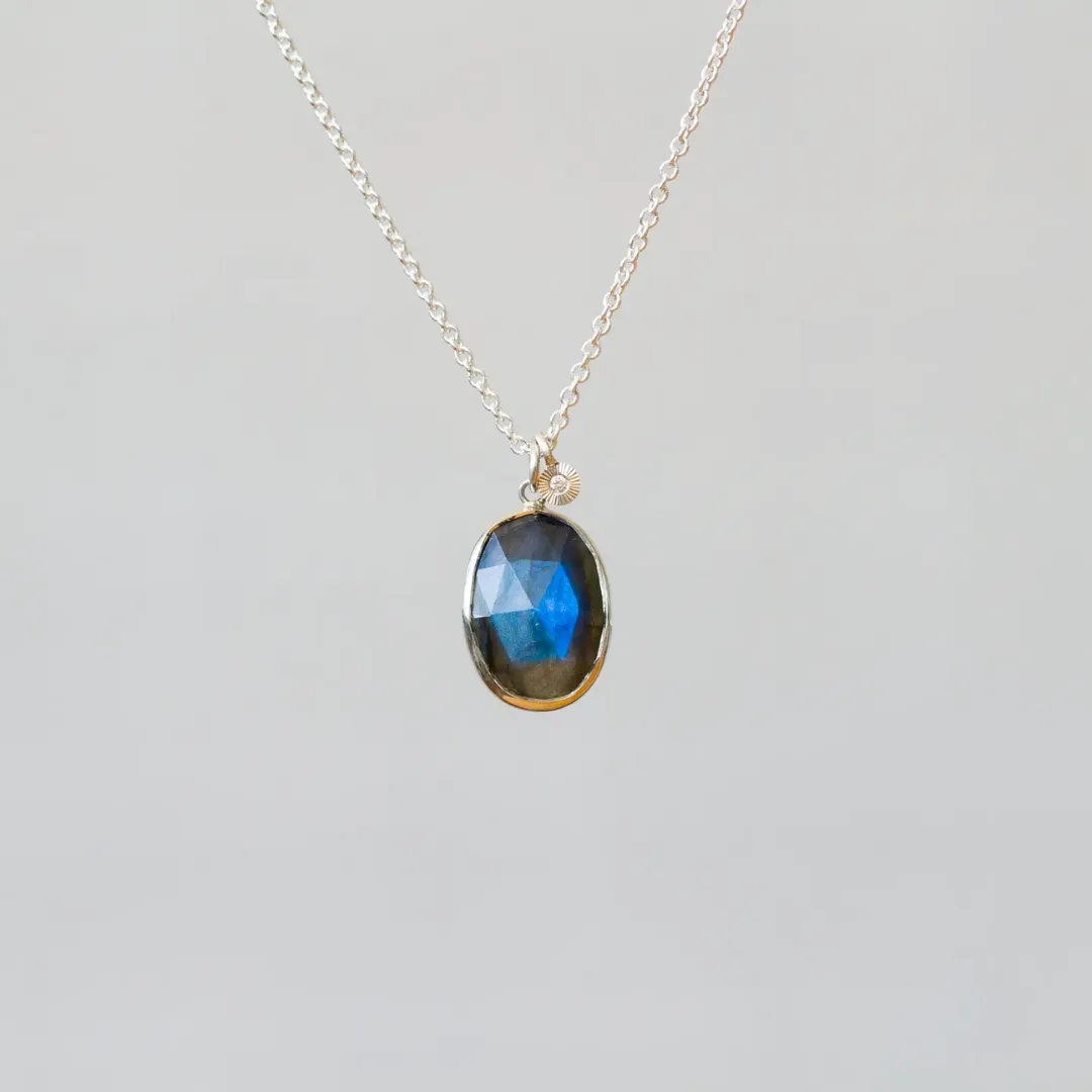 Silver Labradorite Theia Necklace