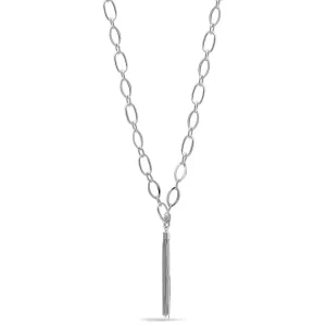 Silver Link Chains With Tassel Necklace #SQ554-N8609EE (SG11-NH14)