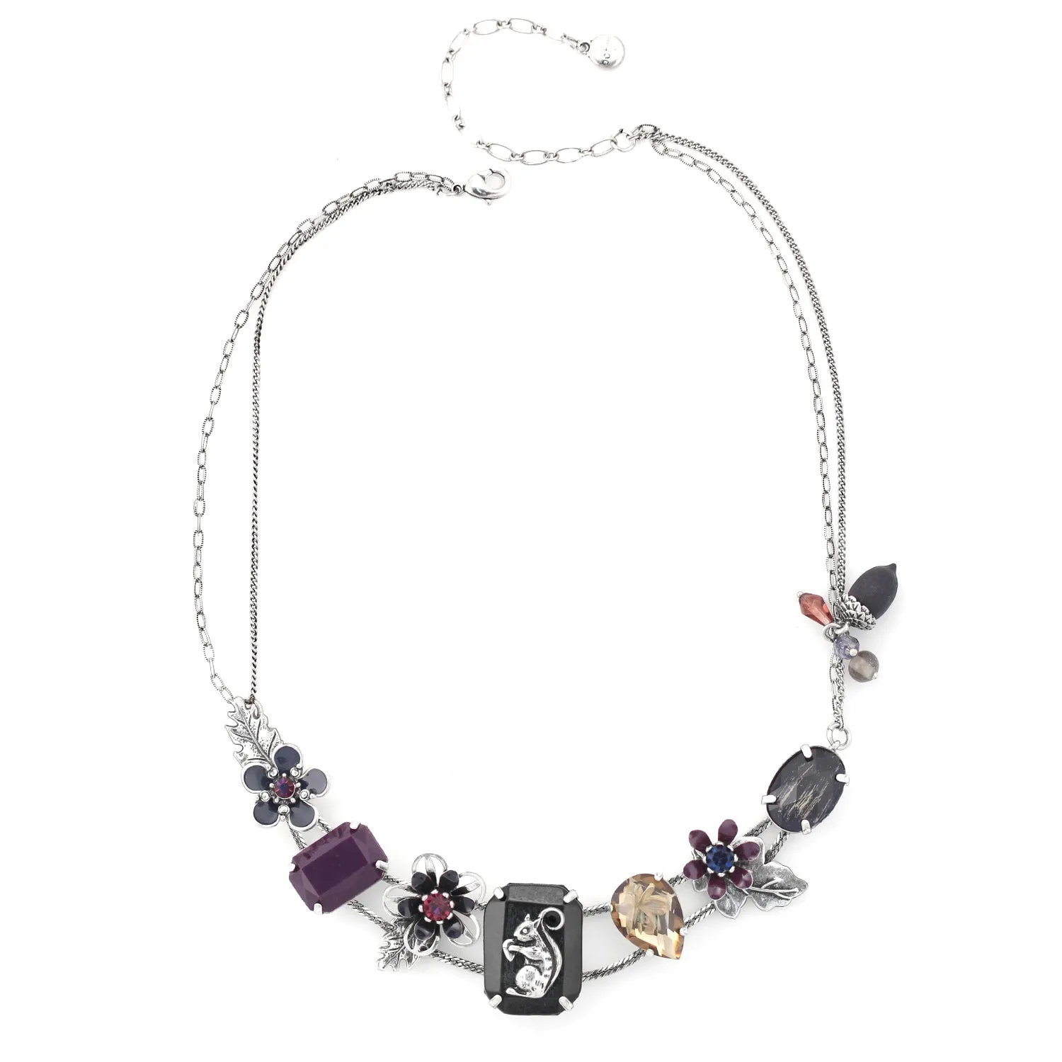 SILVER  NECKLACES #214BL1501 (1A13)