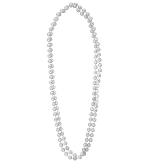 Silver pearl necklaces, set of 2