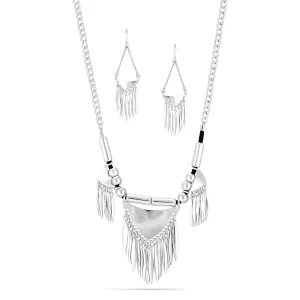 SILVER TASSEL  NECKLACES SET #SQ1853S (LE22/LE21)