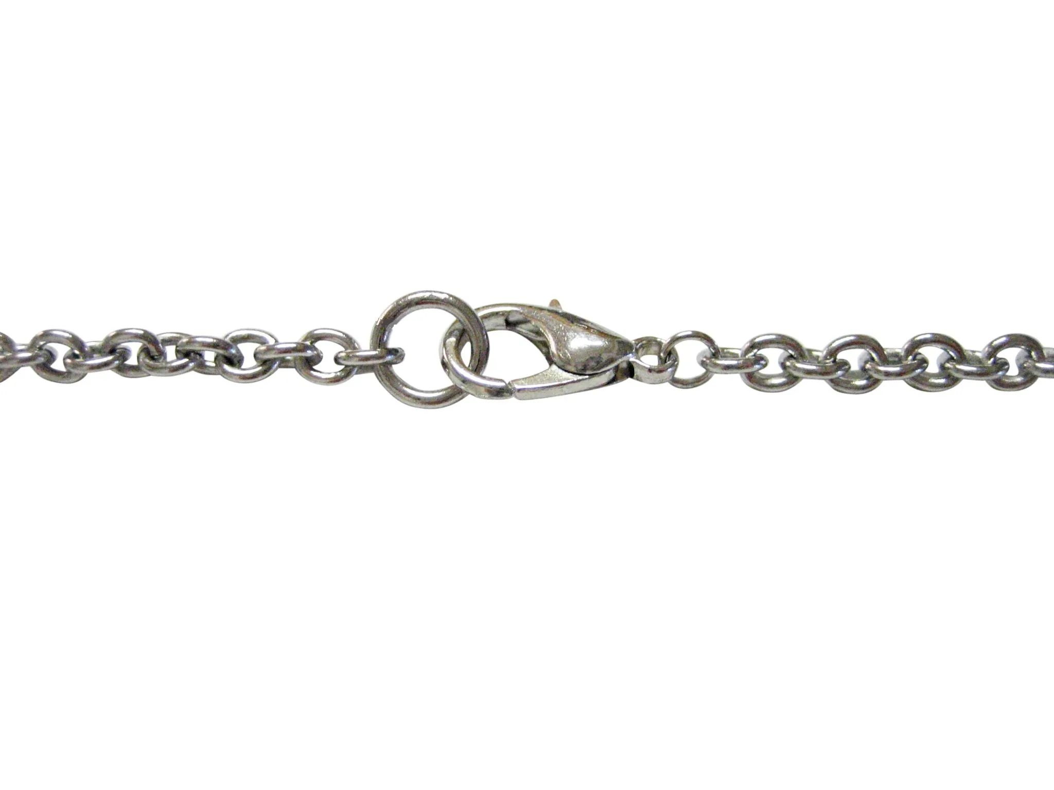 Silver Toned Etched Semicolon Sign Pendant Necklace