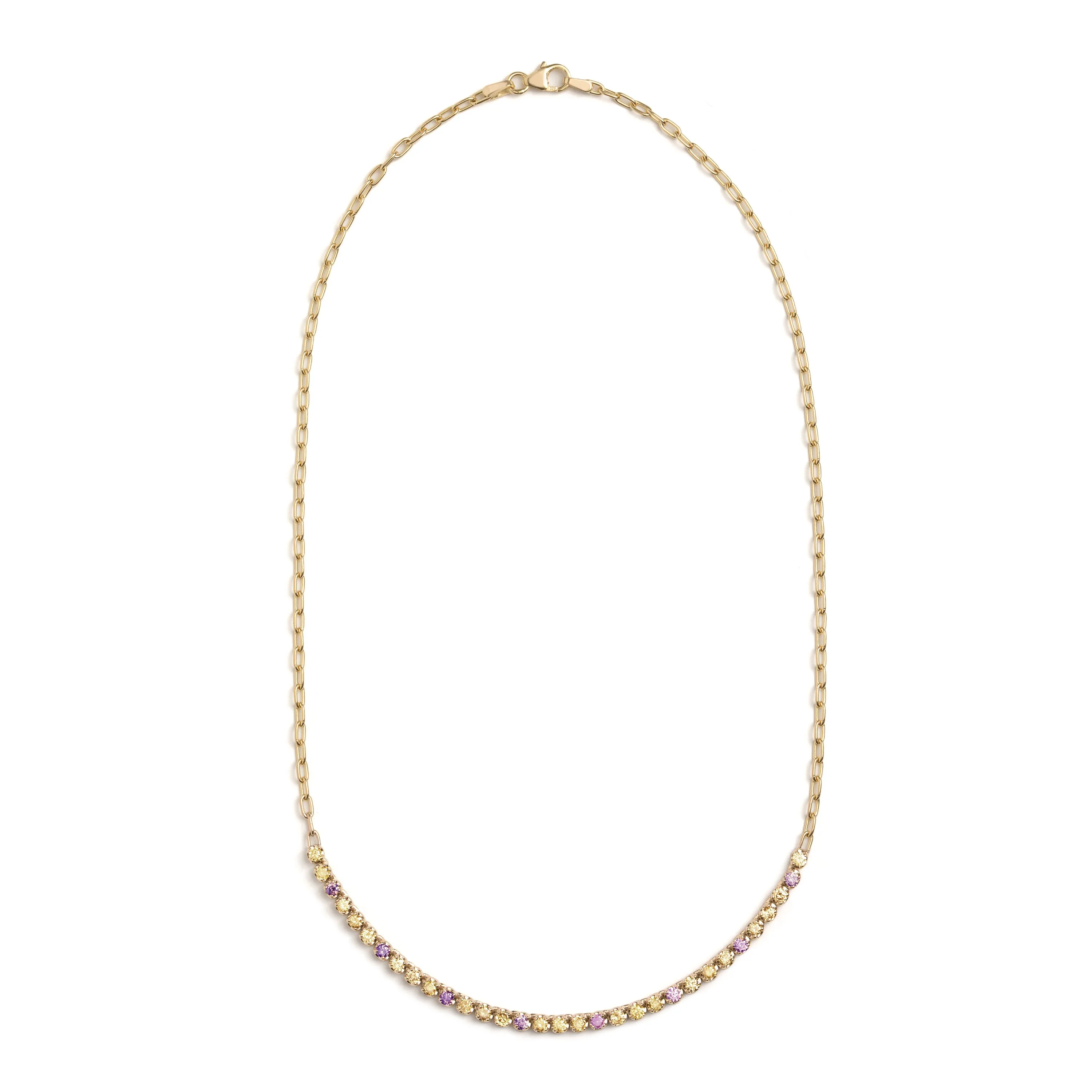 Simone Partial Tennis Necklace - Golden Hour