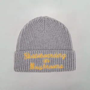 Skateboarding on Mushrooms Beanie Gray