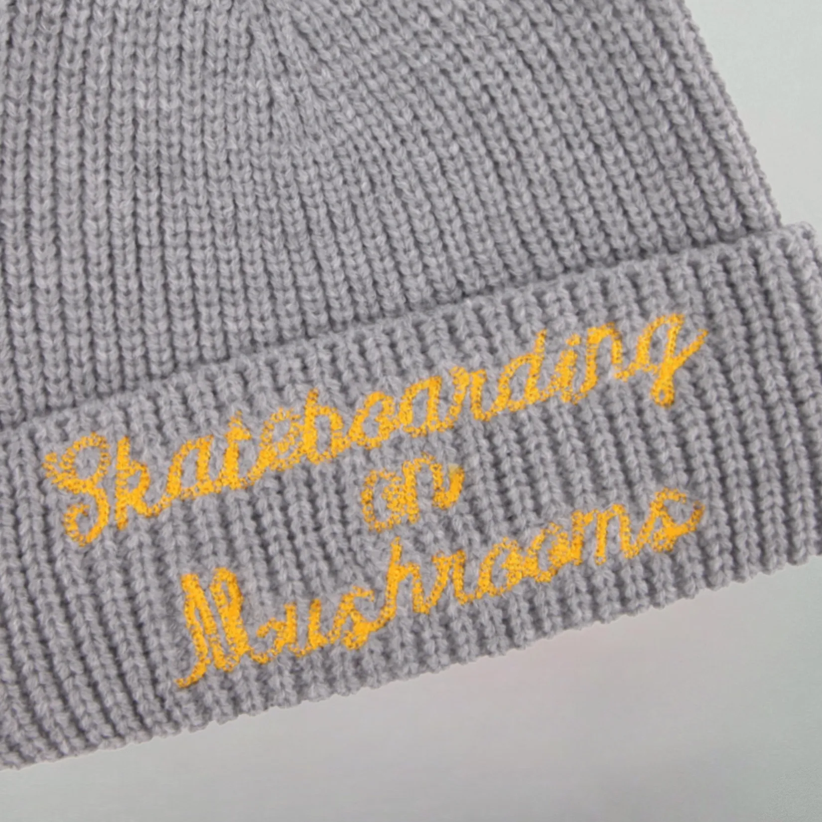 Skateboarding on Mushrooms Beanie Gray