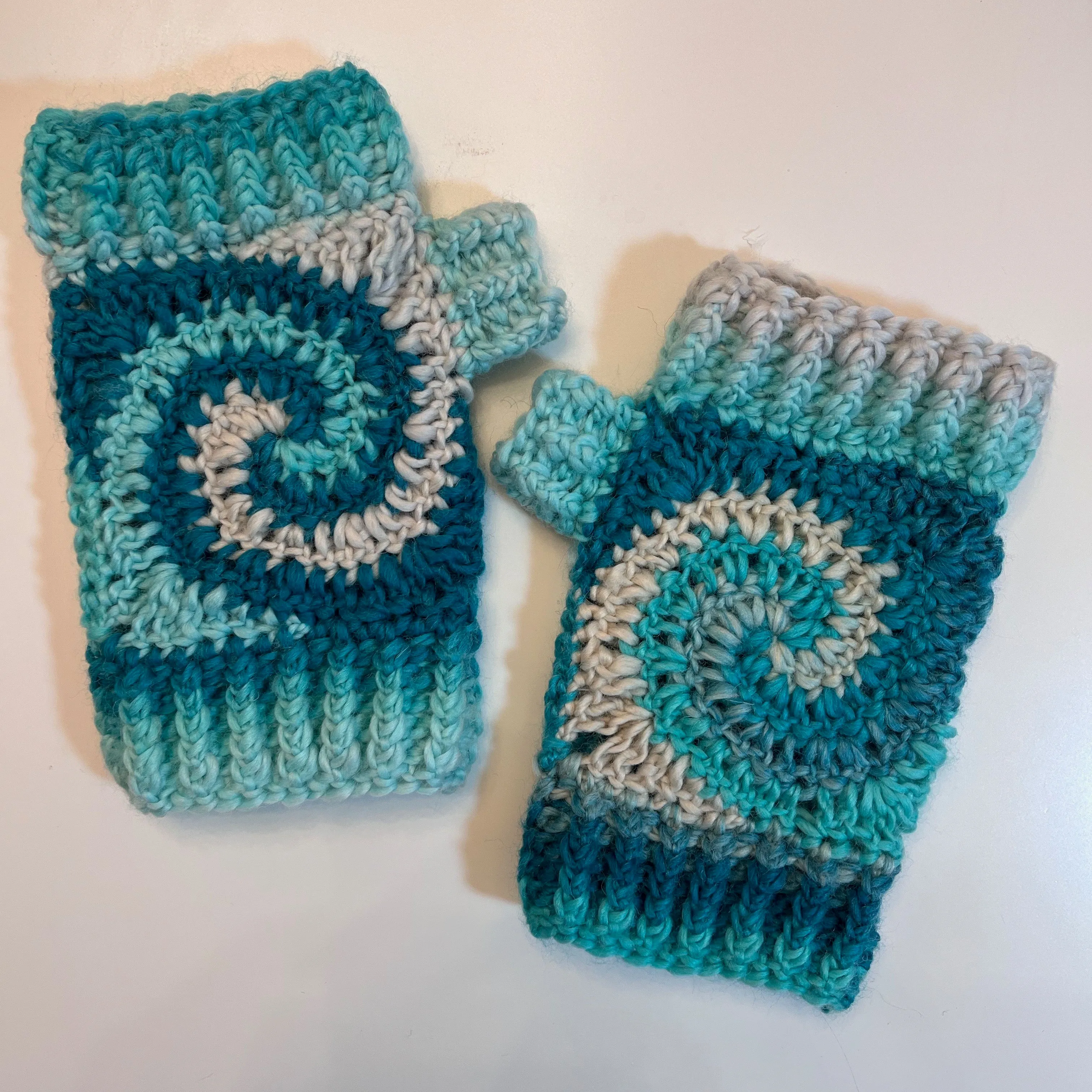 Sky Swirl Fingerless Gloves