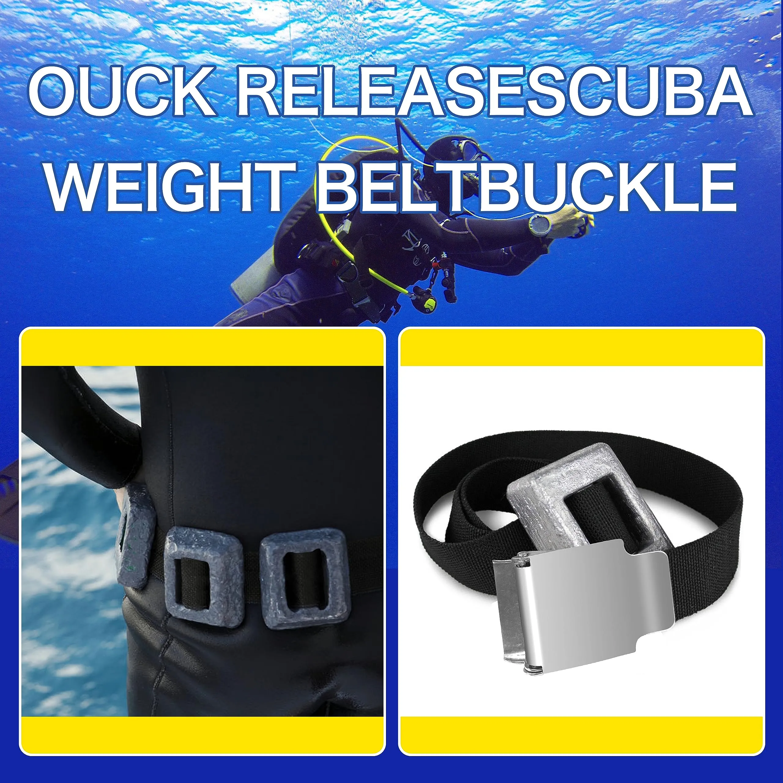 Skywoods Scuba Weight Belt for Diving 67 Inch,Nylon Dive Weight Belt with Stainless Steel Quick Release Buckle,Diving Belt for Freediving, Scuba Diving Black