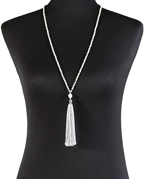 SL-051 Women's Long Tassel Pendant Necklaces x 12 pcs - NEW - SMALL LOT