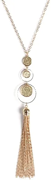 SL-051 Women's Long Tassel Pendant Necklaces x 12 pcs - NEW - SMALL LOT