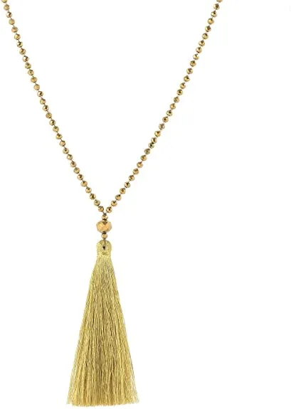 SL-051 Women's Long Tassel Pendant Necklaces x 12 pcs - NEW - SMALL LOT