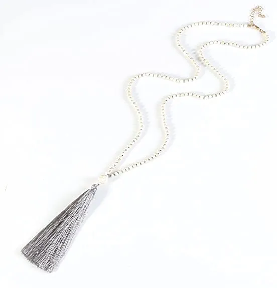 SL-051 Women's Long Tassel Pendant Necklaces x 12 pcs - NEW - SMALL LOT