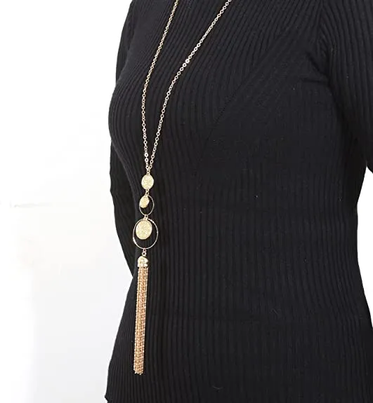 SL-051 Women's Long Tassel Pendant Necklaces x 12 pcs - NEW - SMALL LOT