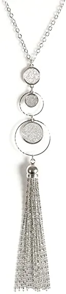 SL-051 Women's Long Tassel Pendant Necklaces x 12 pcs - NEW - SMALL LOT