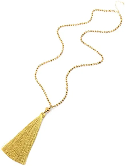 SL-051 Women's Long Tassel Pendant Necklaces x 12 pcs - NEW - SMALL LOT