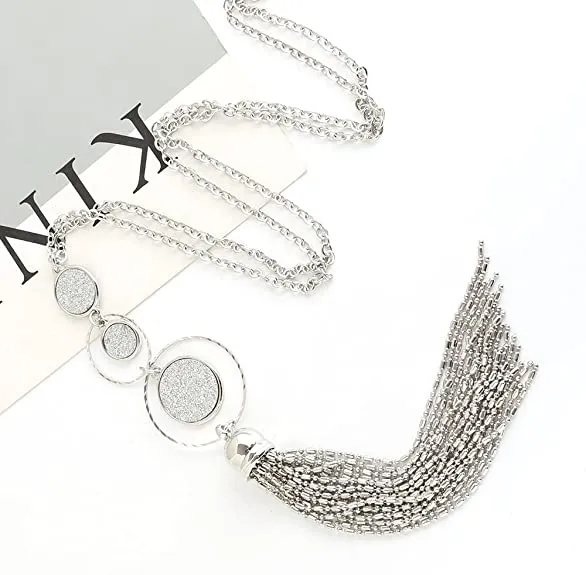 SL-051 Women's Long Tassel Pendant Necklaces x 12 pcs - NEW - SMALL LOT