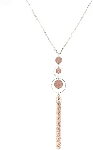 SL-051 Women's Long Tassel Pendant Necklaces x 12 pcs - NEW - SMALL LOT