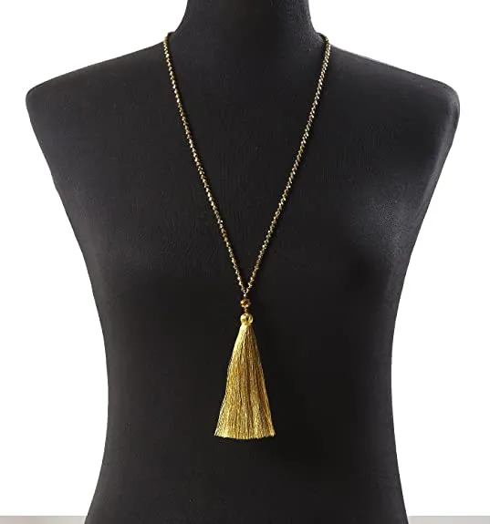 SL-051 Women's Long Tassel Pendant Necklaces x 12 pcs - NEW - SMALL LOT