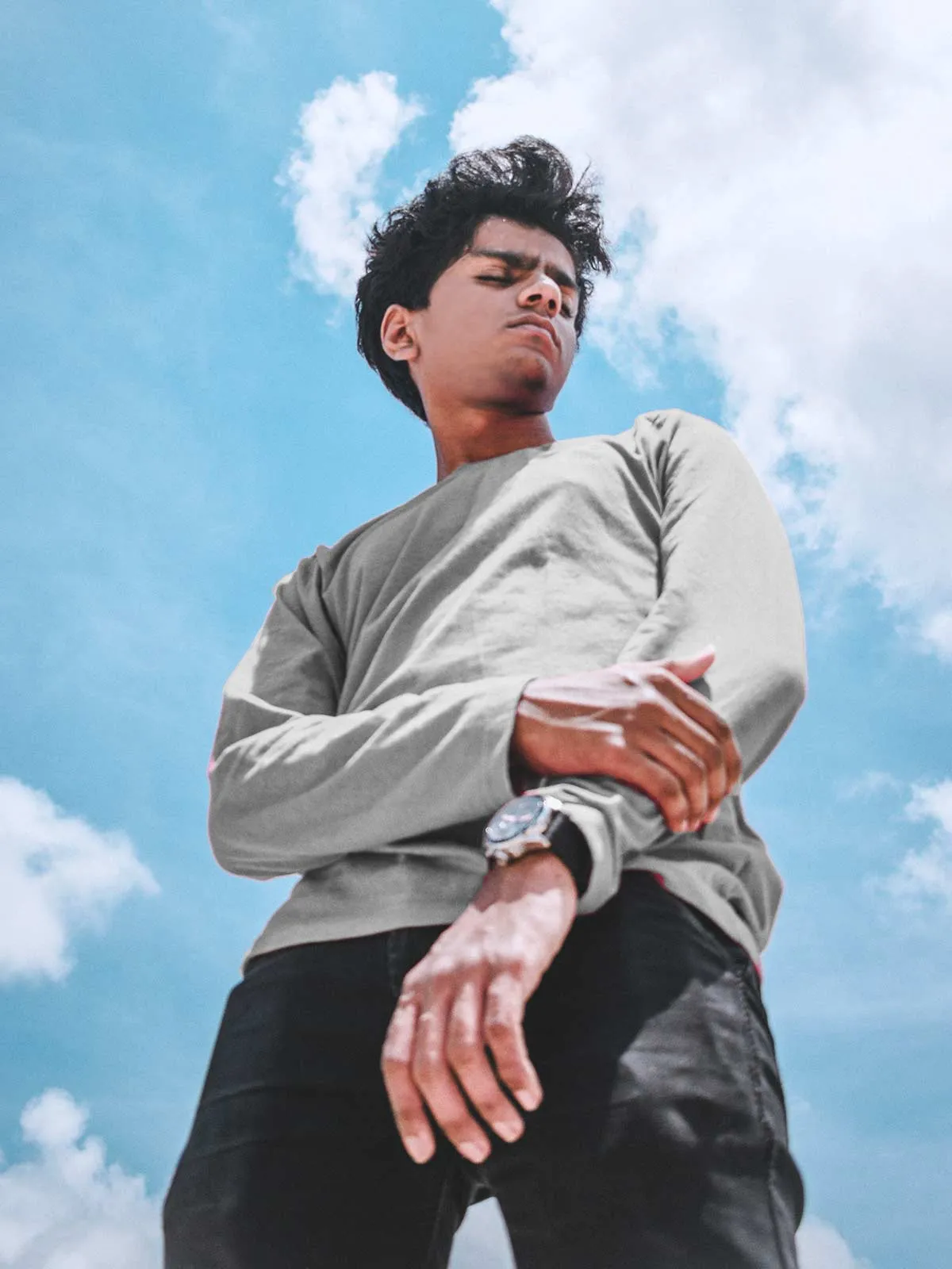 Slate Grey | ACTION series | Full Sleeve T shirt for Men