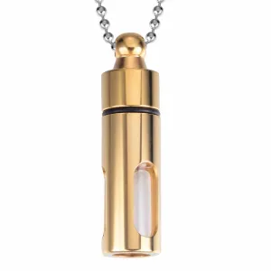 Sleek Glass & Metal Ashes Vial Necklace