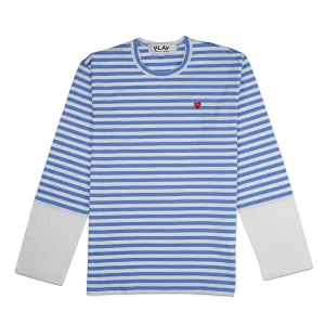 SMALL HEART STRIPED LS TEE AZ-T320-051-1 Blue