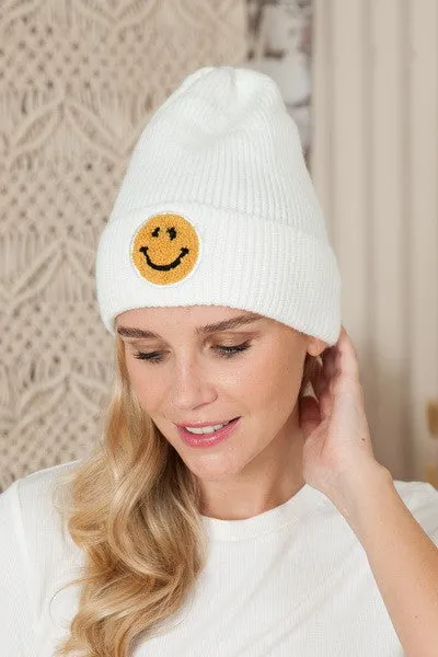 SMILEY FACE BEANIE HATS - HAPPY FACE BEANIE HATS | 40BN900