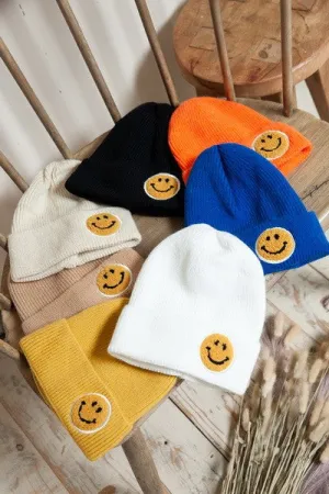 SMILEY FACE BEANIE HATS - HAPPY FACE BEANIE HATS | 40BN900