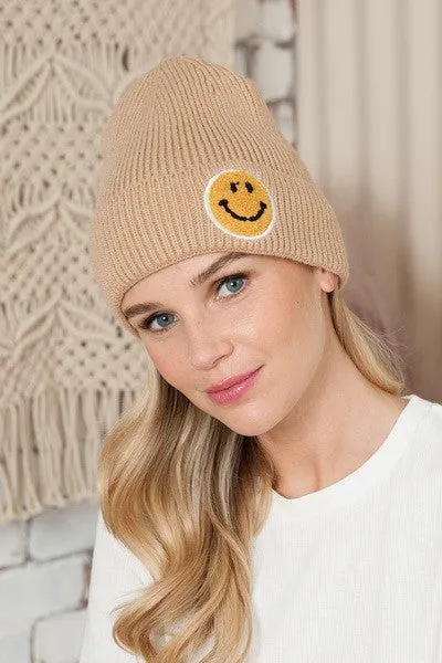 SMILEY FACE BEANIE HATS - HAPPY FACE BEANIE HATS | 40BN900