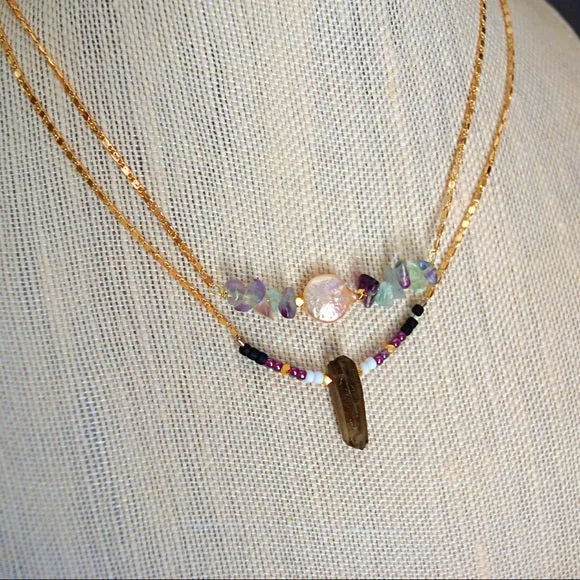 SMOKEY QUARTZ BEADED NECKLACES