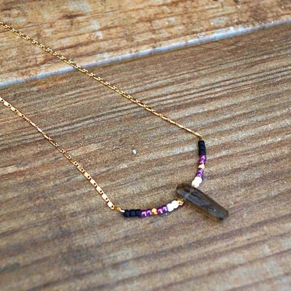 SMOKEY QUARTZ BEADED NECKLACES