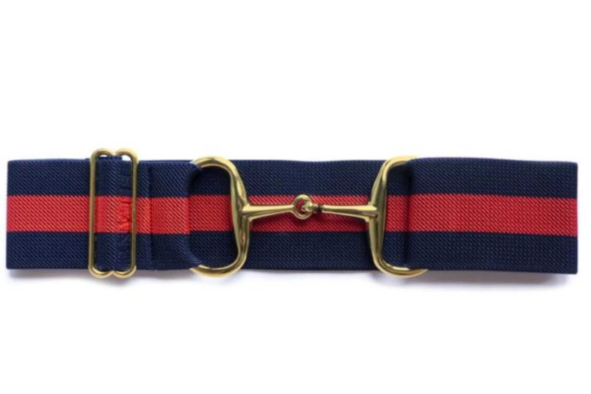 Snaffle Bit Elastic Belt  2" Gold Snaffle