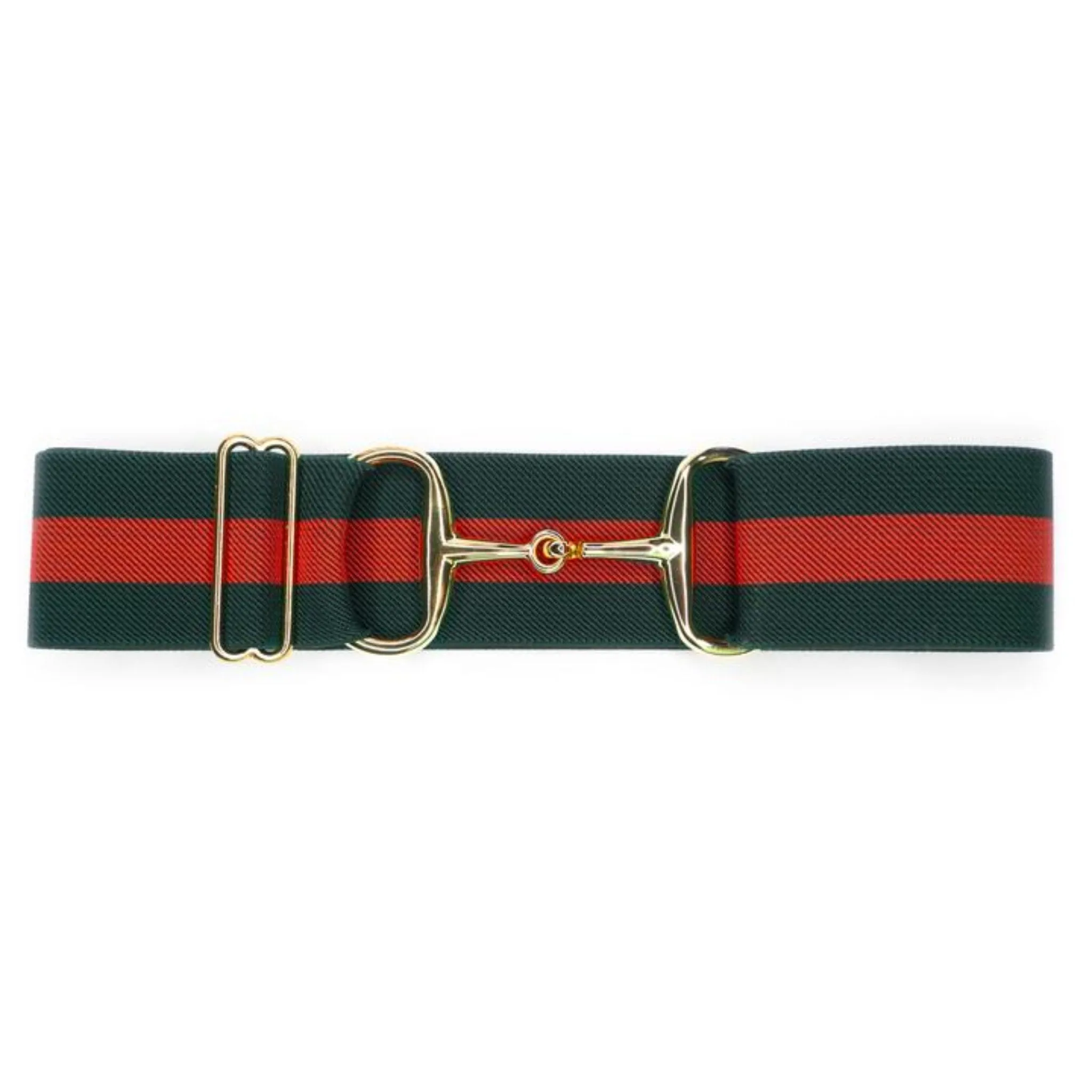 Snaffle Bit Elastic Belt  2" Gold Snaffle