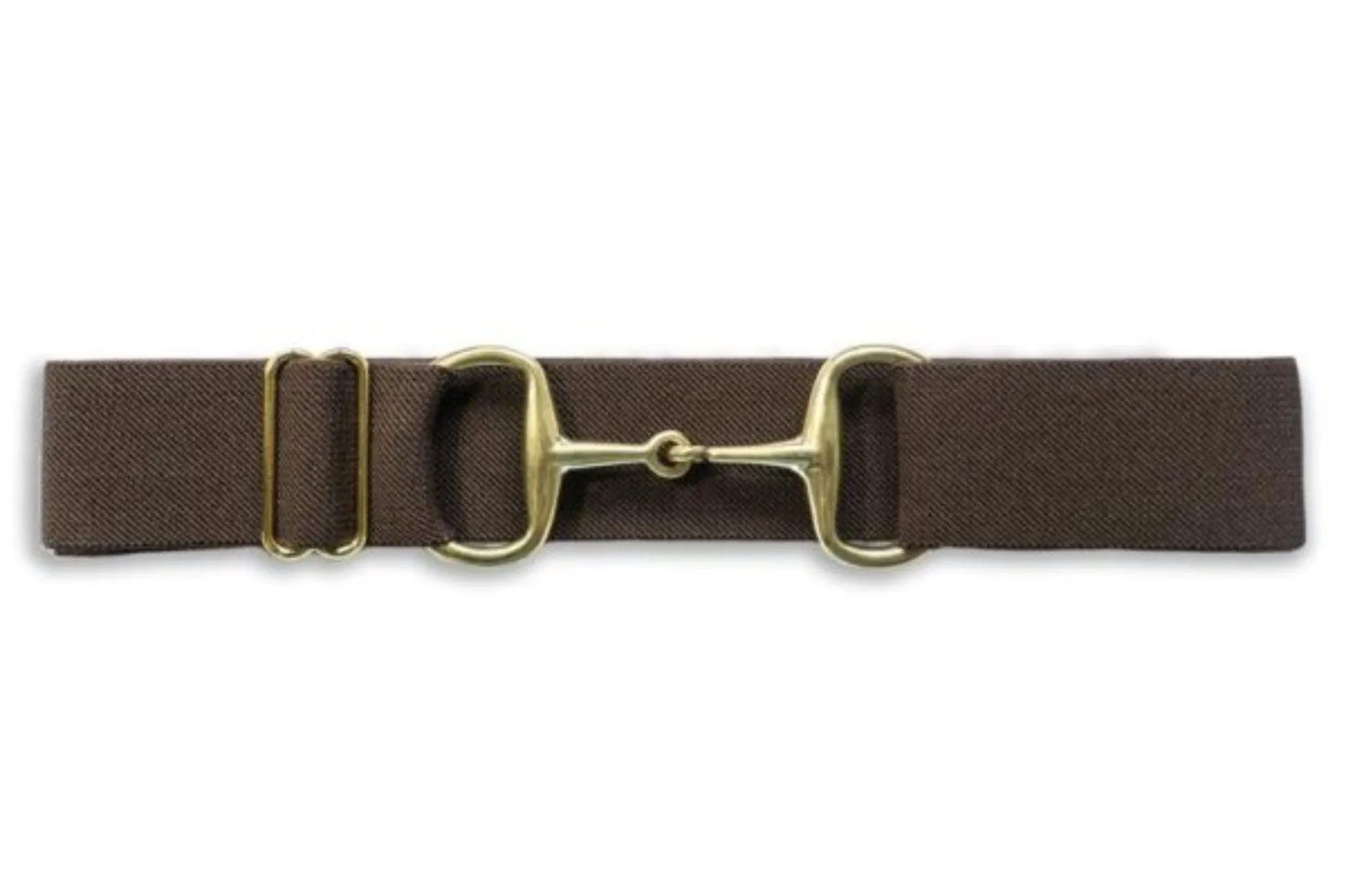 Snaffle Bit Elastic Belt  2" Gold Snaffle