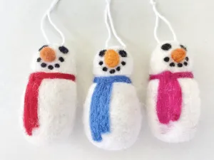 Snowman Felted Ornaments