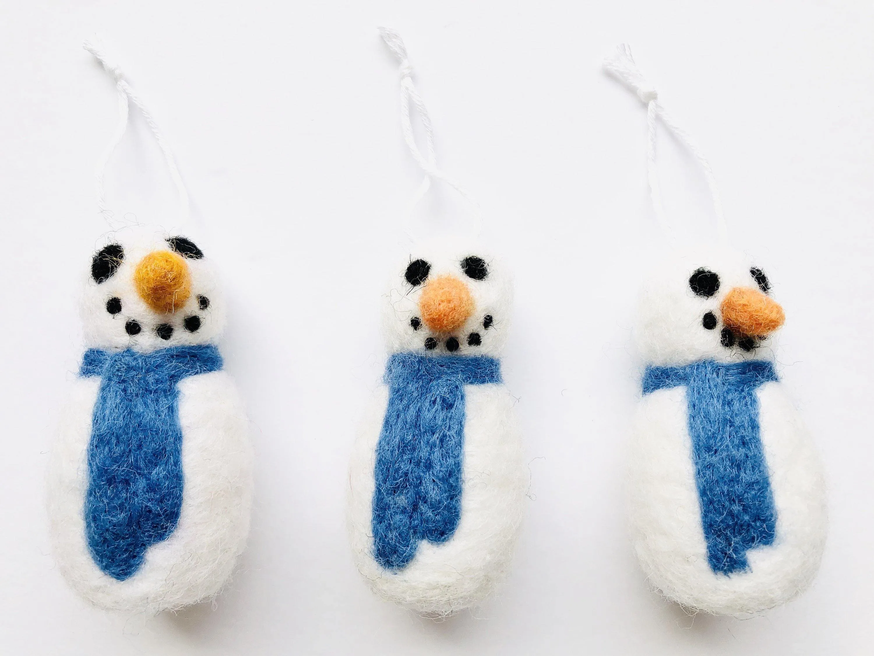 Snowman Felted Ornaments