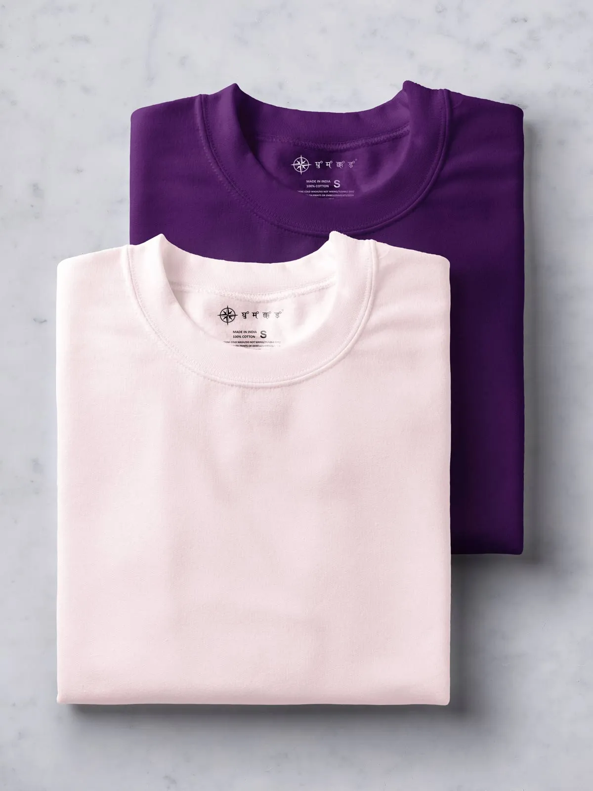 Soft Pink & Deep Purple T shirt Combo