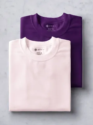 Soft Pink & Deep Purple T shirt Combo