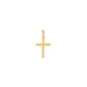 Solid Cross Necklace Charm 14K
