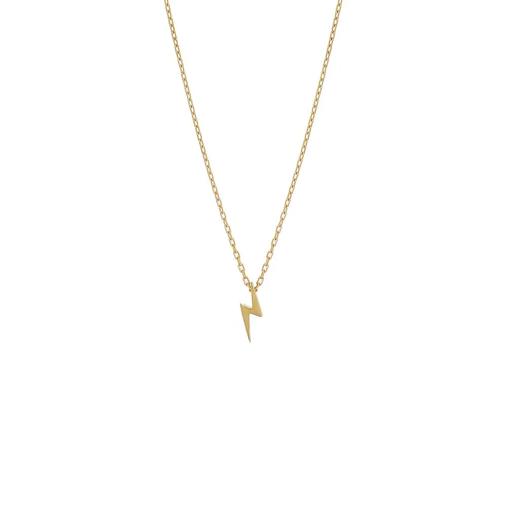 Solid Lightning Necklace 14K