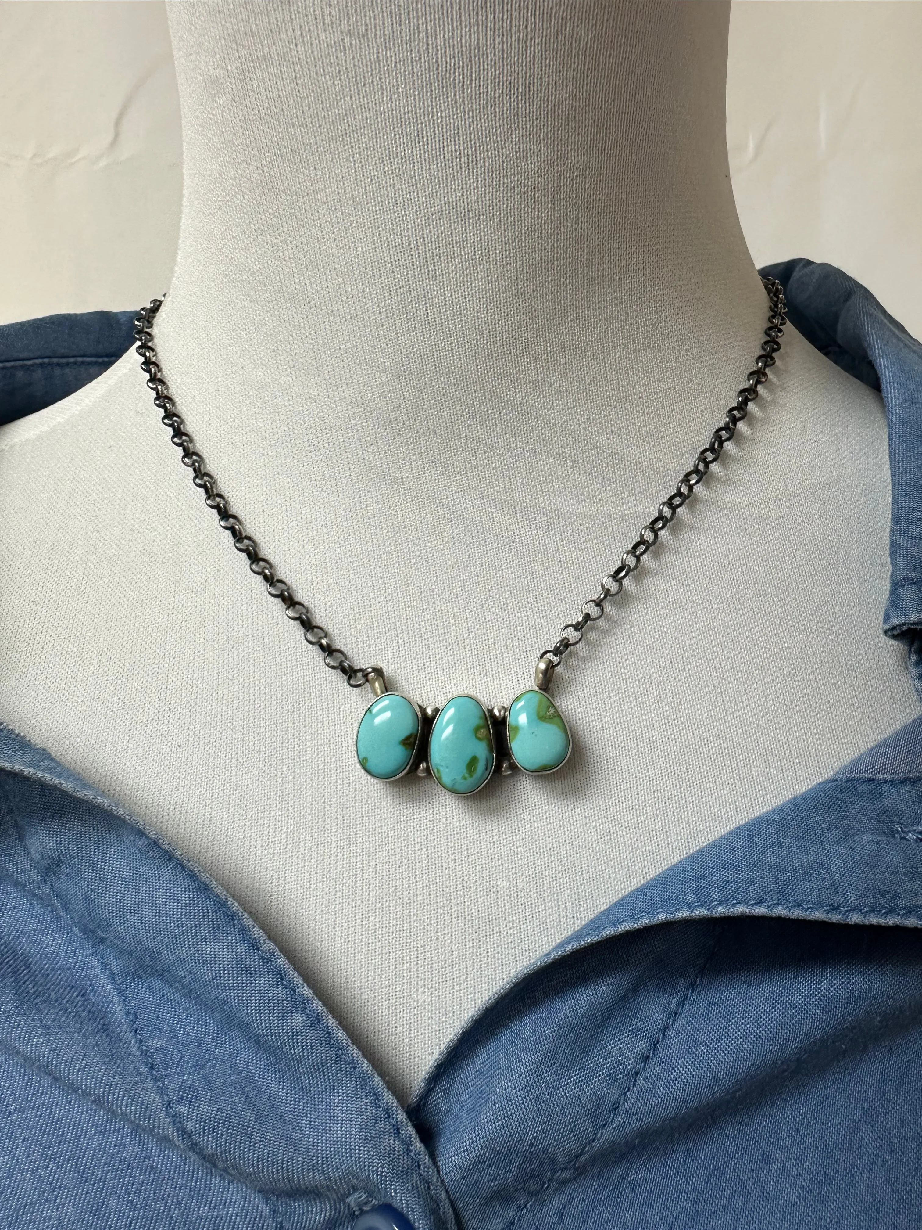 Sonoran Gold 3 Stone Necklace