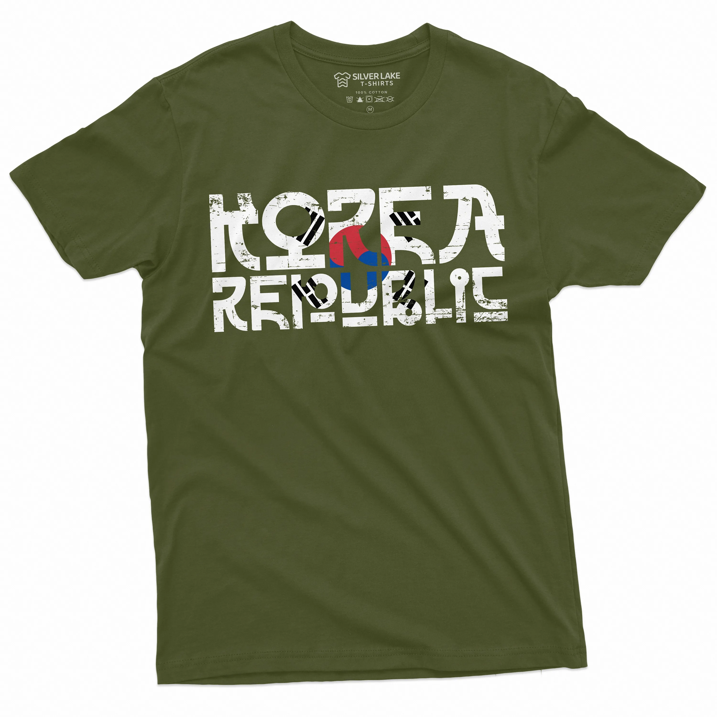 South Korea T-shirt Korean Republic Mens Tee Shirt Flag Coat of arms Football Soccer Tee Shirt ROK Daehan Minguk Tee Shirt Gift Tee