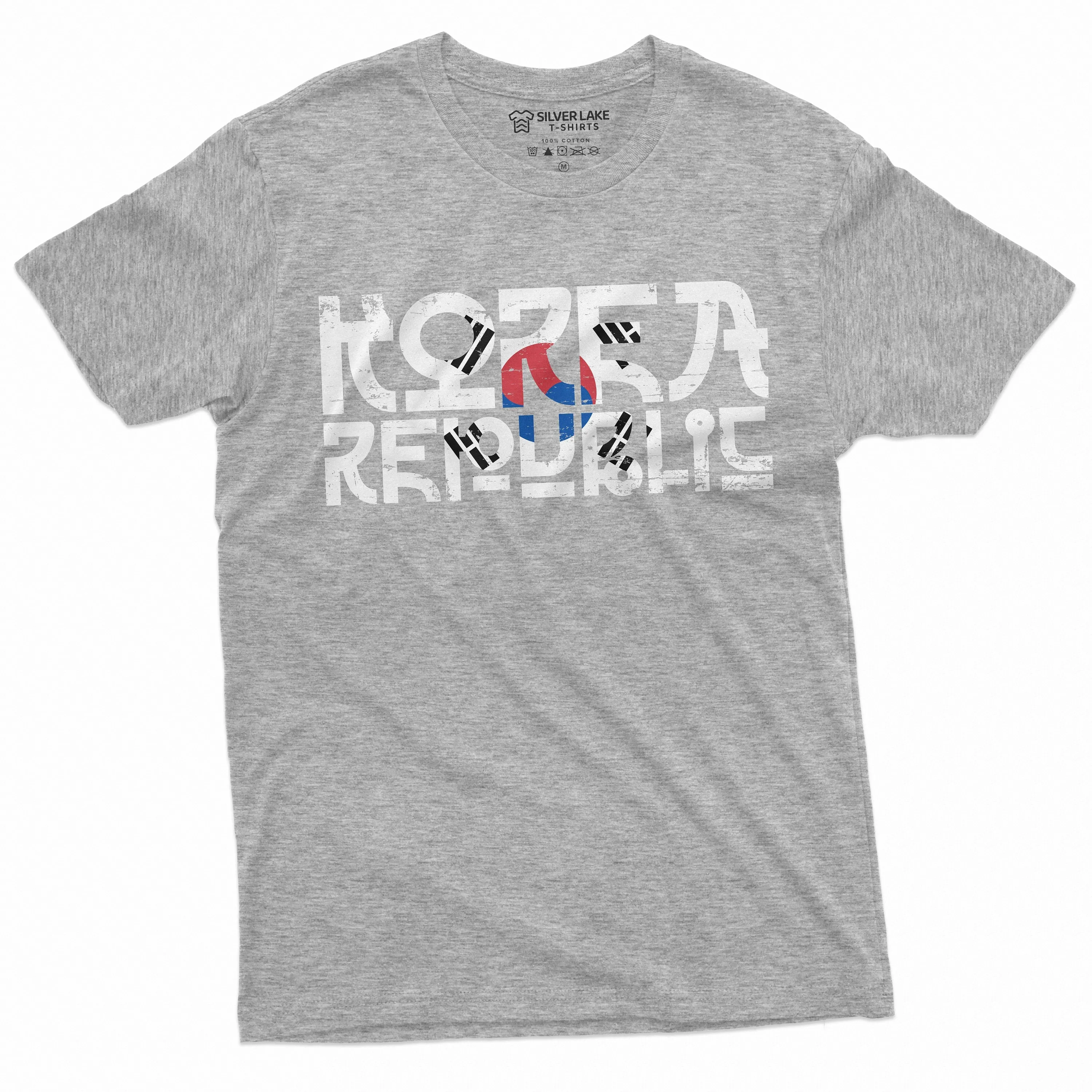 South Korea T-shirt Korean Republic Mens Tee Shirt Flag Coat of arms Football Soccer Tee Shirt ROK Daehan Minguk Tee Shirt Gift Tee