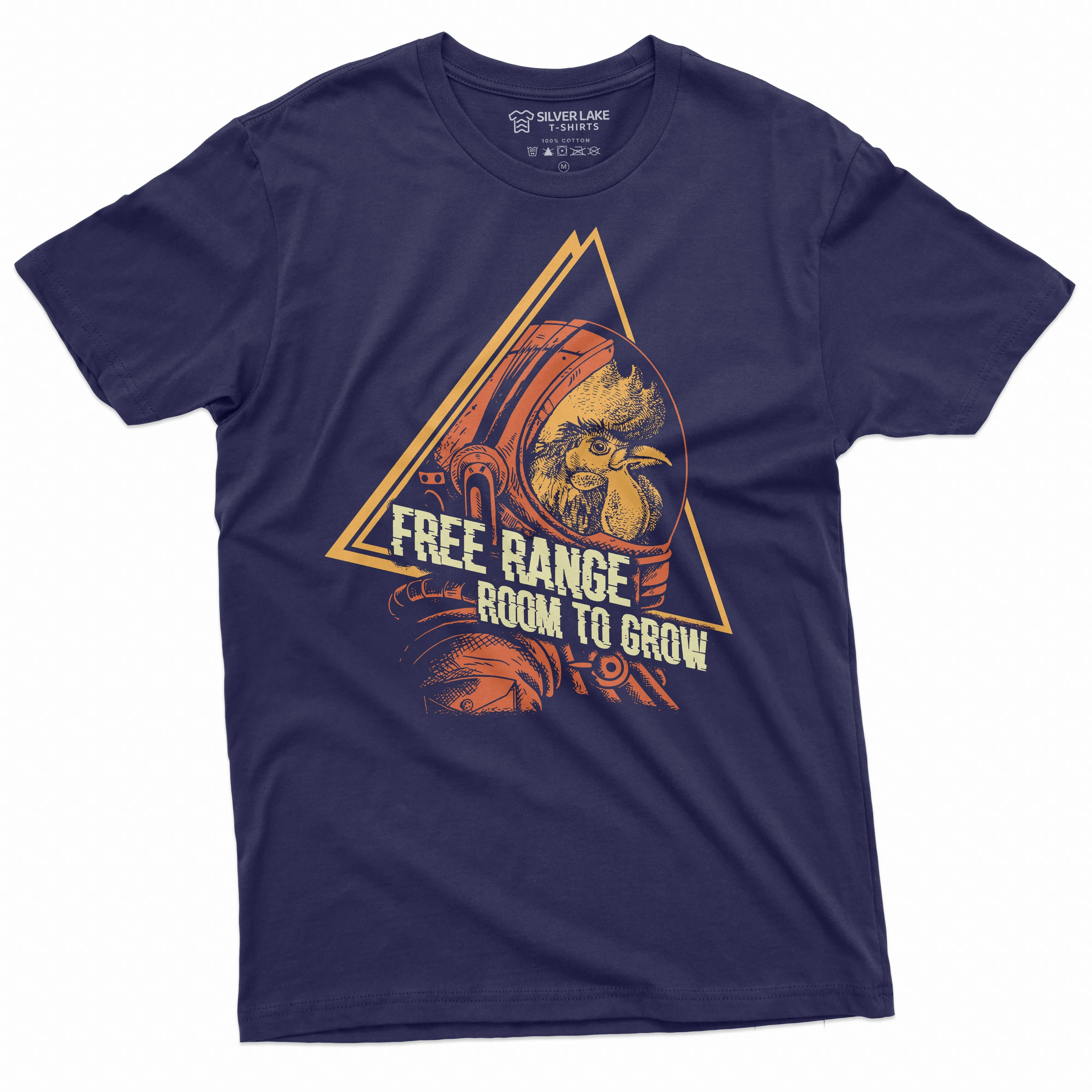 Space Chicken astronaut T-shirt Free Range room to grow Funny Shirt
